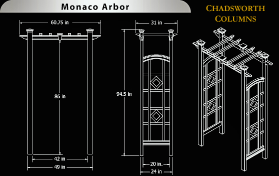 Monaco Vinyl Arbor Specifications